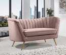 Margo Pink Velvet Loveseat