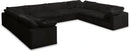Cozy Black Velvet Cloud Modular Sectional