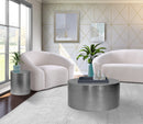 Cylinder Brushed Chrome Coffee Table