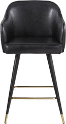 Barbosa Black Faux Leather Counter/Bar Stool