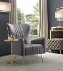 Opera Grey Velvet Accent Chair