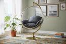 Luna Grey Fabric Acrylic Swing Bubble Accent Chair (2 Boxes)