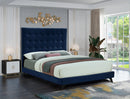 Elly Navy Velvet Full Bed