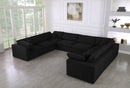 Serene Black Linen Fabric Deluxe Cloud Modular Sectional
