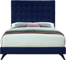 Elly Navy Velvet Queen Bed