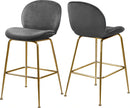 Paris Grey Velvet Stool