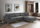 Julia Grey Velvet Modular Sectional (4 Boxes)