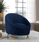 Serpentine Navy Velvet Chair