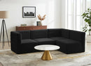 Quincy Black Velvet Modular Sectional