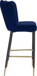Lily Navy Velvet Stool