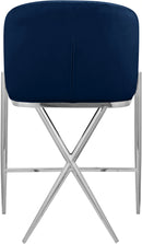 Xavier Navy Velvet Counter Stool