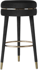 Coral Black Velvet Bar Stool