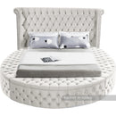 Luxus Cream Velvet Queen Bed (3 Boxes)
