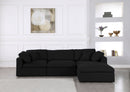 Serene Black Linen Fabric Deluxe Cloud Modular Sectional