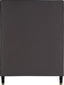 Harlie Black Velvet Twin Bed