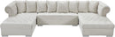 Presley Cream Velvet 3pc. Sectional