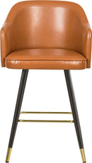 Barbosa Cognac Faux Leather Counter/Bar Stool
