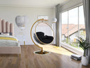 Luna Black Fabric Acrylic Swing Bubble Accent Chair (2 Boxes)