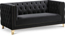 Michelle Black Velvet Loveseat