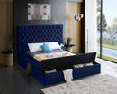 Bliss Navy Velvet King Bed (3 Boxes)