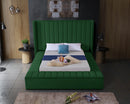 Kiki Green Velvet Queen Bed (3 Boxes)