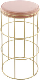 Rebar Pink Velvet Counter Stool