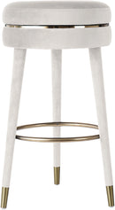Coral Cream Velvet Bar Stool