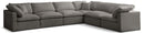 Plush Grey Velvet Standard Cloud Modular Sectional