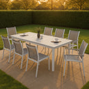Nizuc Grey manufactured wood Outdoor Patio Extendable Aluminum Dining Table