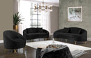 Serpentine Black Velvet Chair