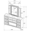 Lorient LED Dresser with LED Mirror and Flame Visualizer