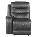 Putnam Power Left Side Reclining Chair with USB Port in Gray 9405GY-LRPW