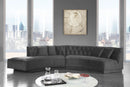 Kenzi Grey Velvet 2pc. Sectional