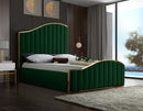 Jolie Green Velvet Queen Bed (3 Boxes)