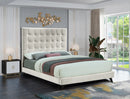 Elly Cream Velvet King Bed