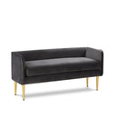 Audrey Grey Velvet Bench