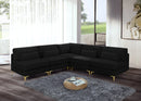 Julia Black Velvet Modular Sectional (5 Boxes)