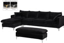 Naomi Black Velvet 2pc. Reversible Sectional