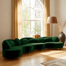Vivacious Green Velvet 3pc. Sectional (3 Boxes)