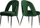 Akoya Green Velvet Dining Chair