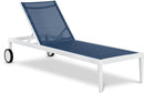 Nizuc Navy Mesh Waterproof Fabric Outdoor Patio Aluminum Mesh Chaise Lounge Chair