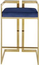 Ezra Navy Velvet Stool