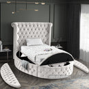 Luxus Cream Velvet Twin Bed (3 Boxes)