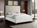 Eclipse Cream Velvet Queen Bed