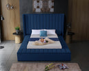 Kiki Navy Velvet King Bed (3 Boxes)