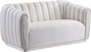 Dixie Cream Velvet Loveseat