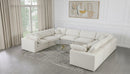 Serene Cream Linen Fabric Deluxe Cloud Modular Sectional