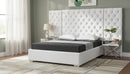 Grande White Velvet King Bed (3 Boxes)