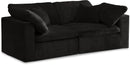 Cozy Black Velvet Cloud Modular Sofa