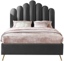 Lily Grey Velvet Full Bed